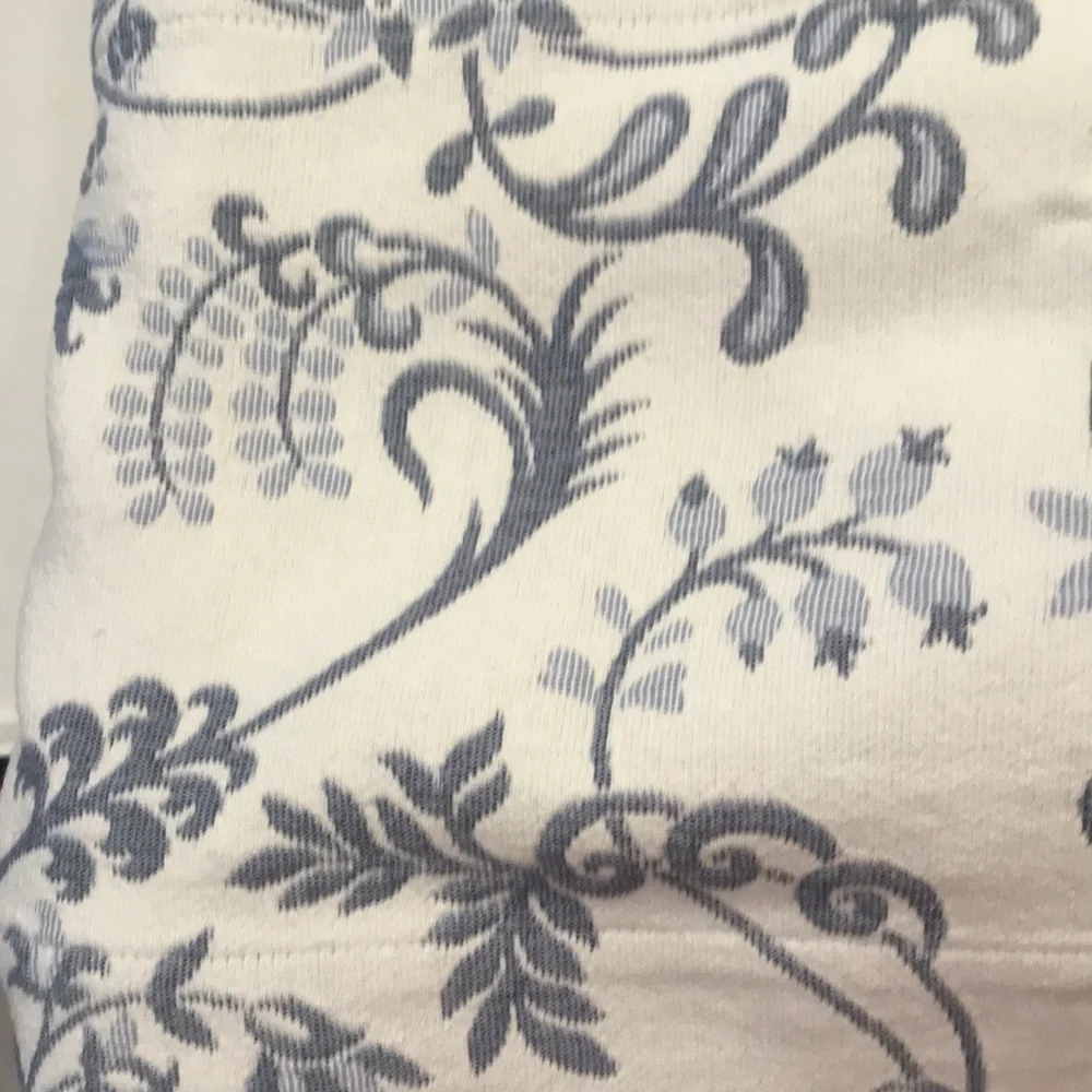 Valance/Curtain Bundle of 4 Blue and White Floral Scroll Valances/Toppers
